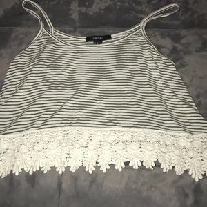 Cropped Striped Tank Forever 21 XS Like new